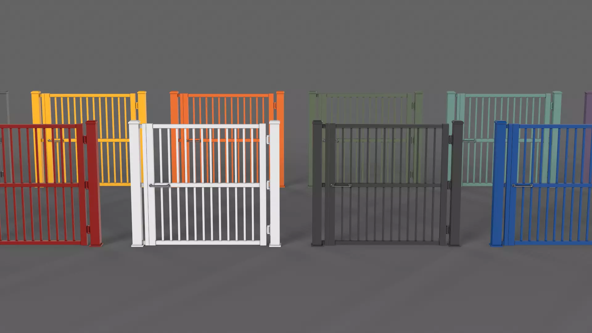 PBR Metal Gate A6 Low-poly 3D model_0