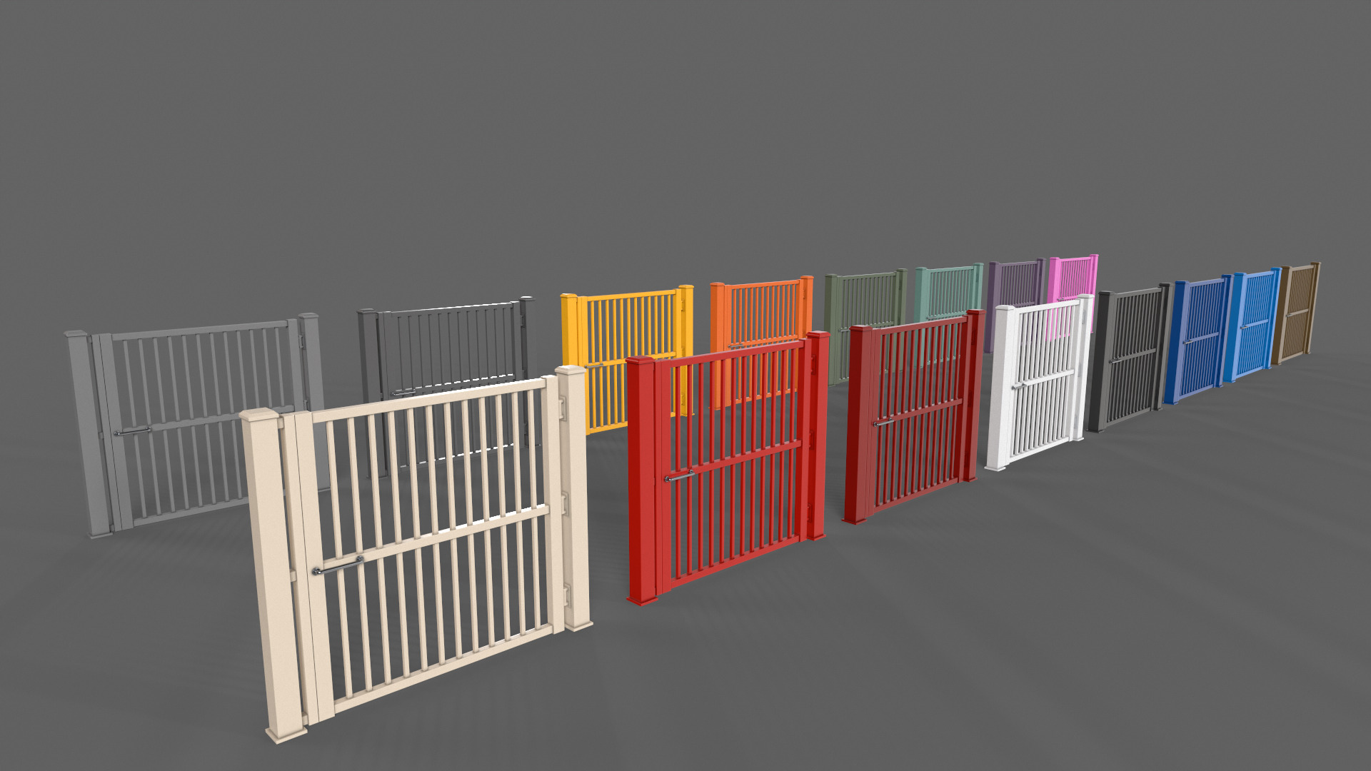 PBR Metal Gate A6 Low-poly 3D model_4