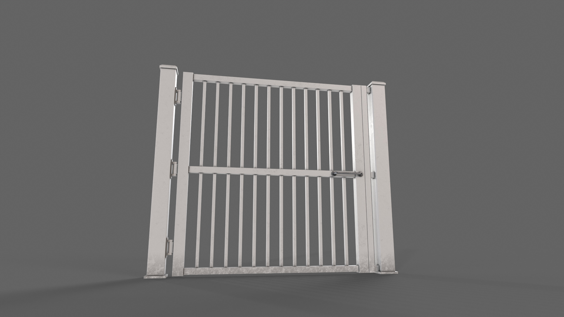 PBR Metal Gate A6 Low-poly 3D model_13