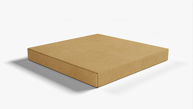4 inch Kraft Paper Pizza Box 3D model 5
