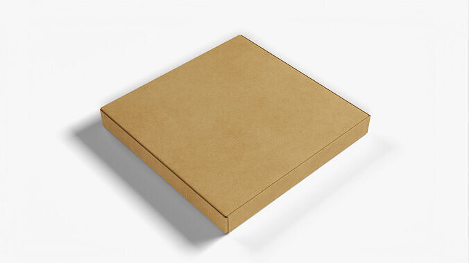 4 inch Kraft Paper Pizza Box 3D model 4