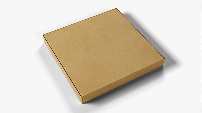 4 inch Kraft Paper Pizza Box 3D model 3