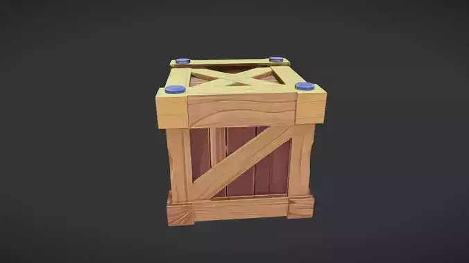 wooden crate with metal bolts