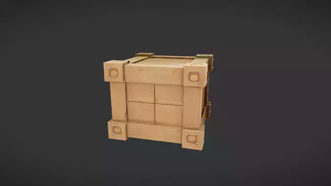 wooden crate with corner brackets