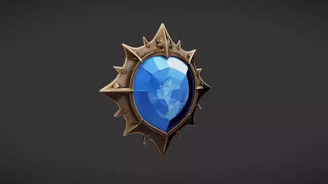 ornate blue gemstone medallion