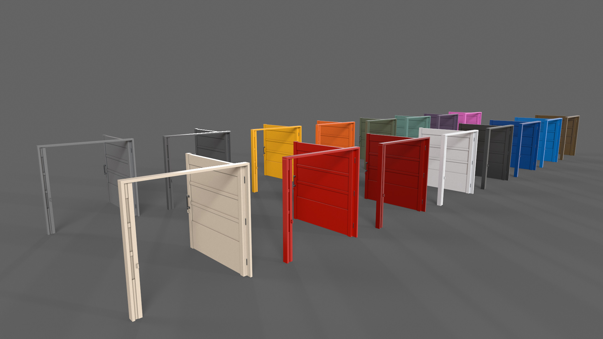 PBR Metal Gate B2 Low-poly 3D model_5