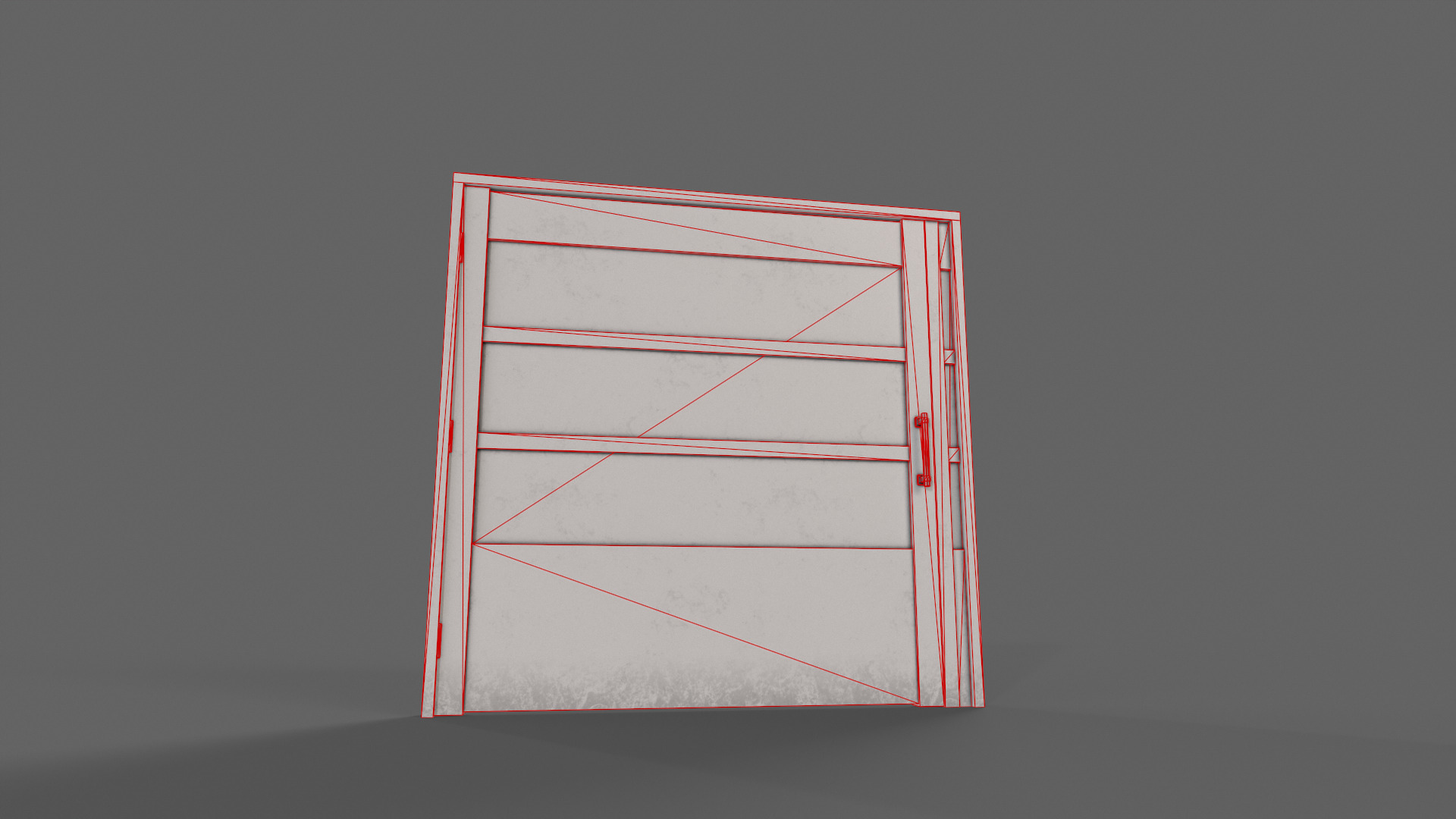 PBR Metal Gate B2 Low-poly 3D model_16