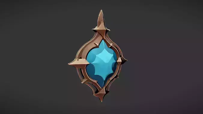 ornamental shield with gem