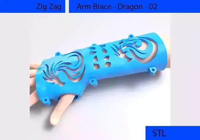 Wrist Brace - Arm Splint - Dragon - 02 3D print model