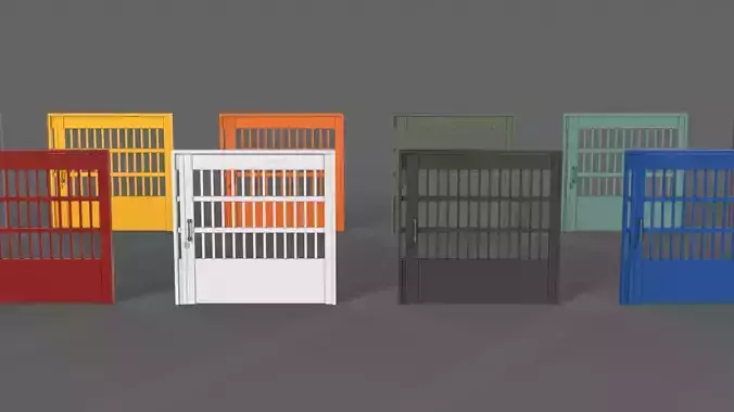 PBR Metal Gate B5 Low-poly 3D model