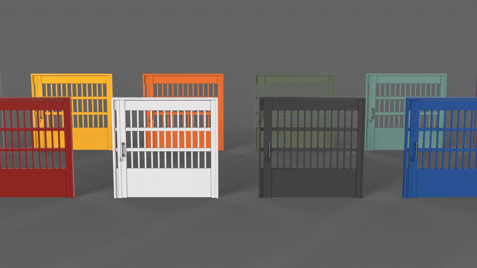 PBR Metal Gate B5 Low-poly 3D model_0