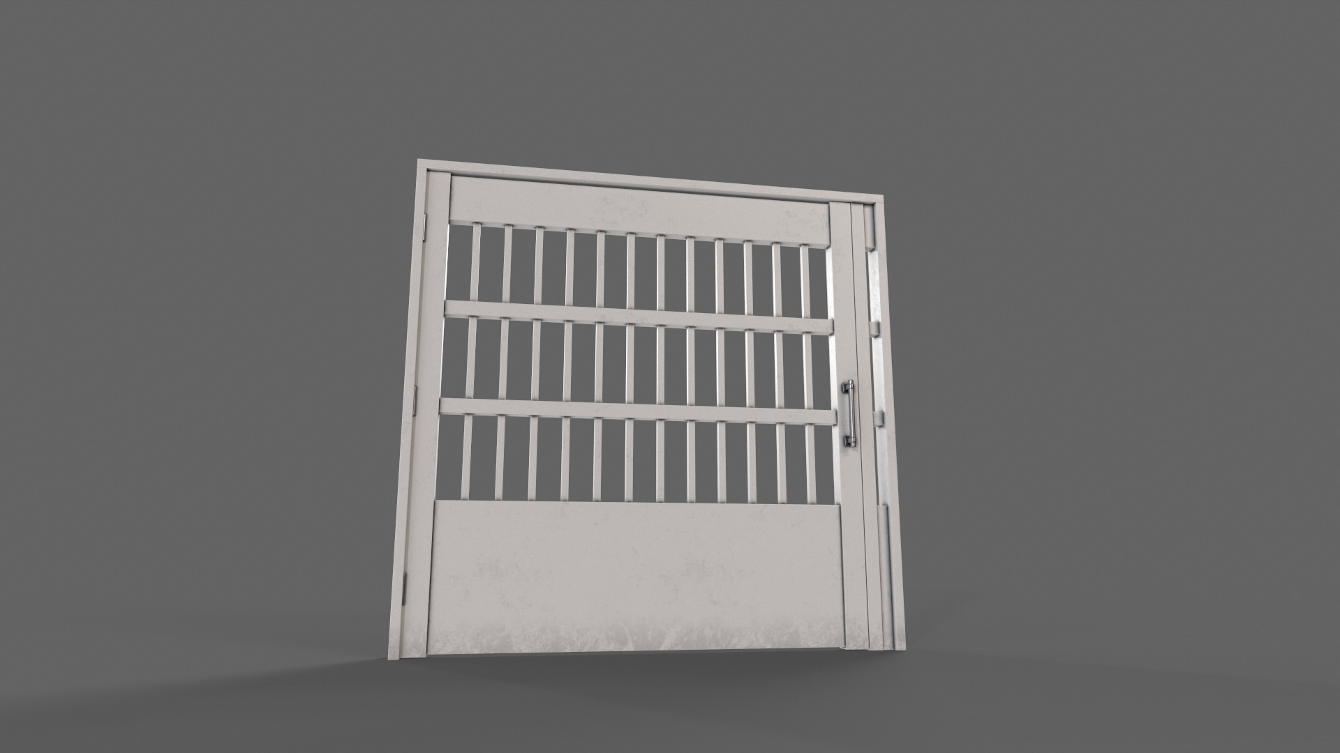 PBR Metal Gate B5 Low-poly 3D model_13