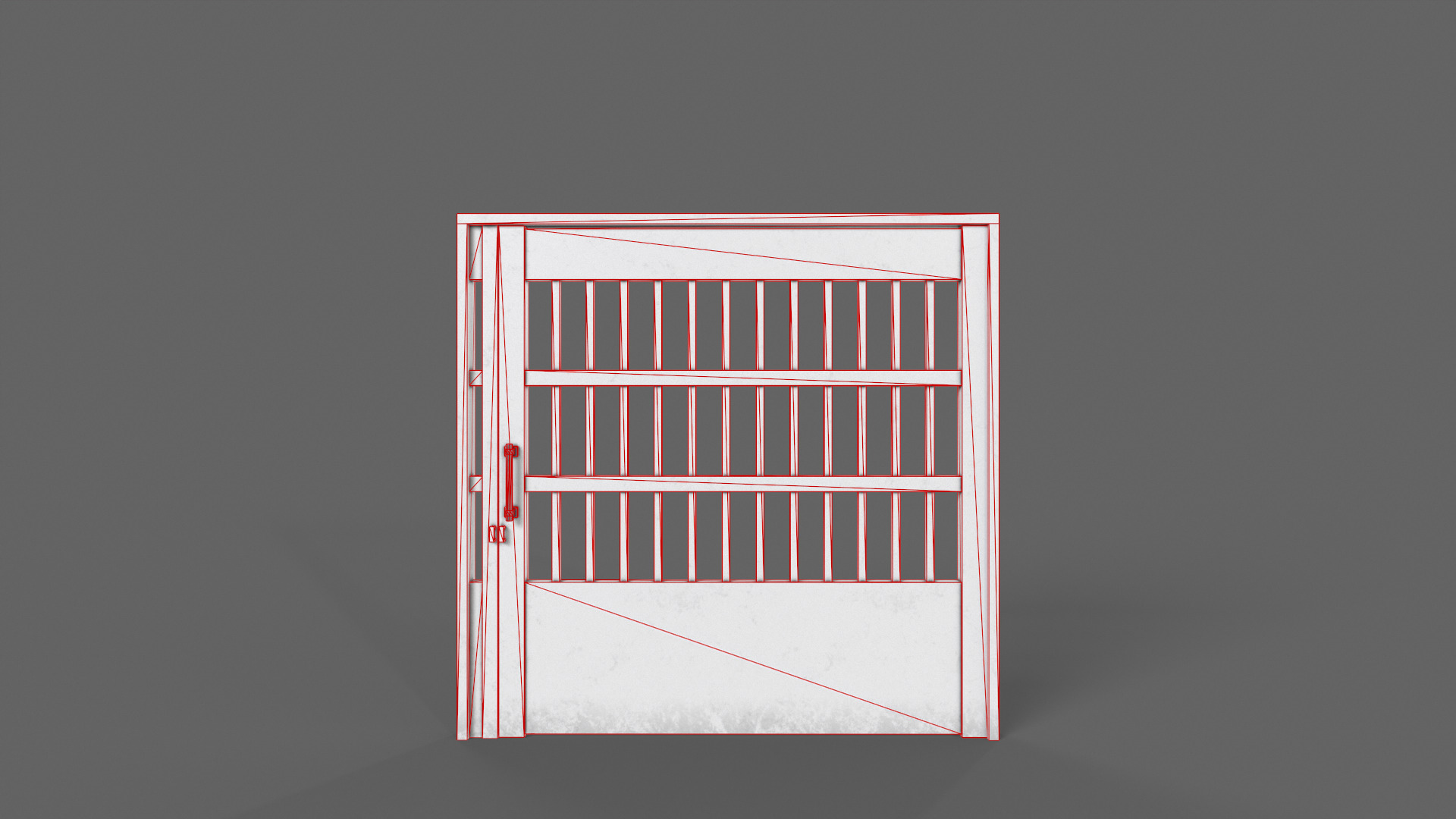 PBR Metal Gate B5 Low-poly 3D model_14