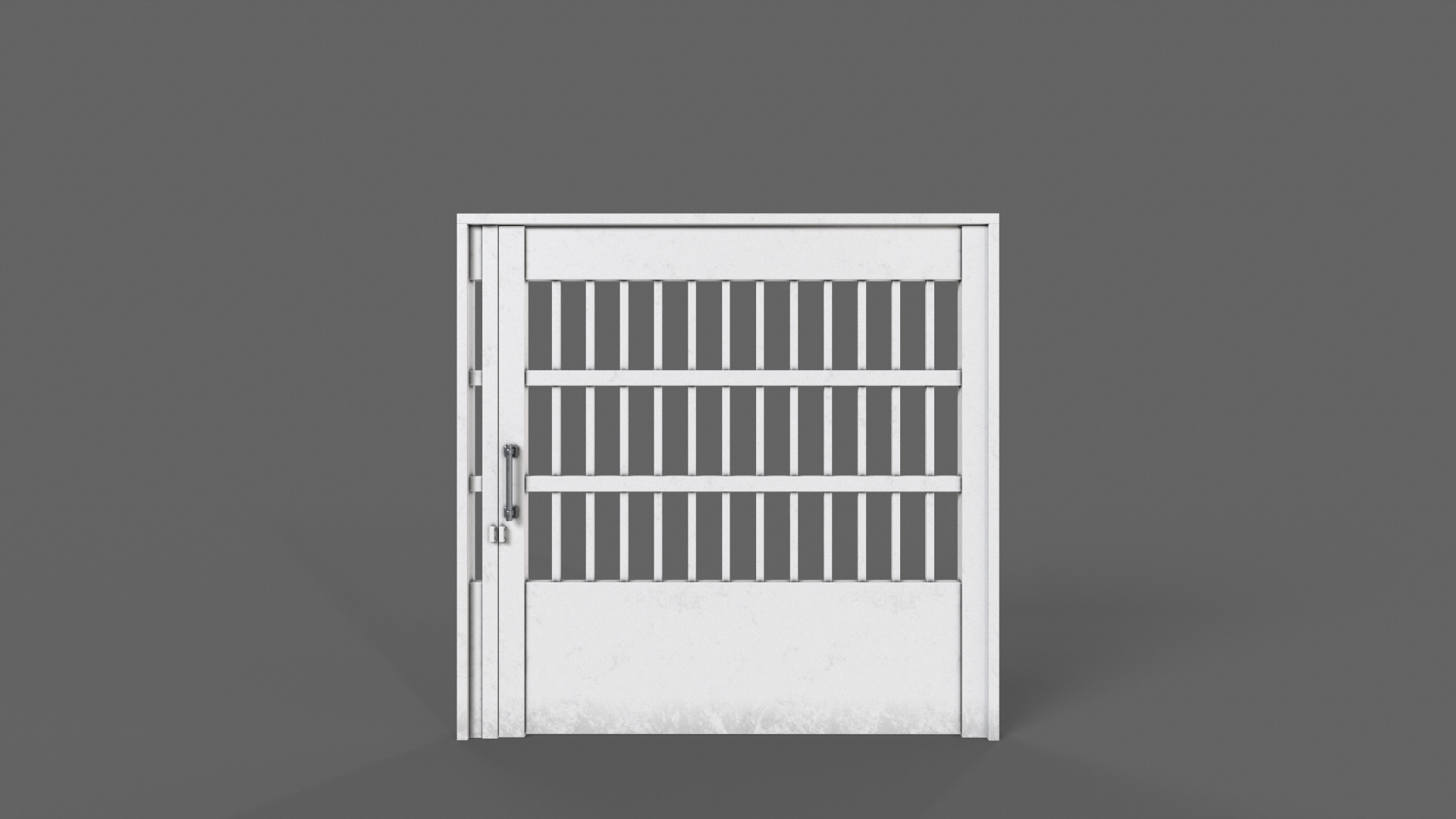 PBR Metal Gate B5 Low-poly 3D model_9