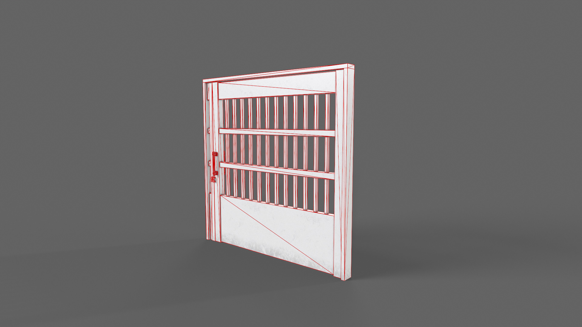 PBR Metal Gate B5 Low-poly 3D model_15
