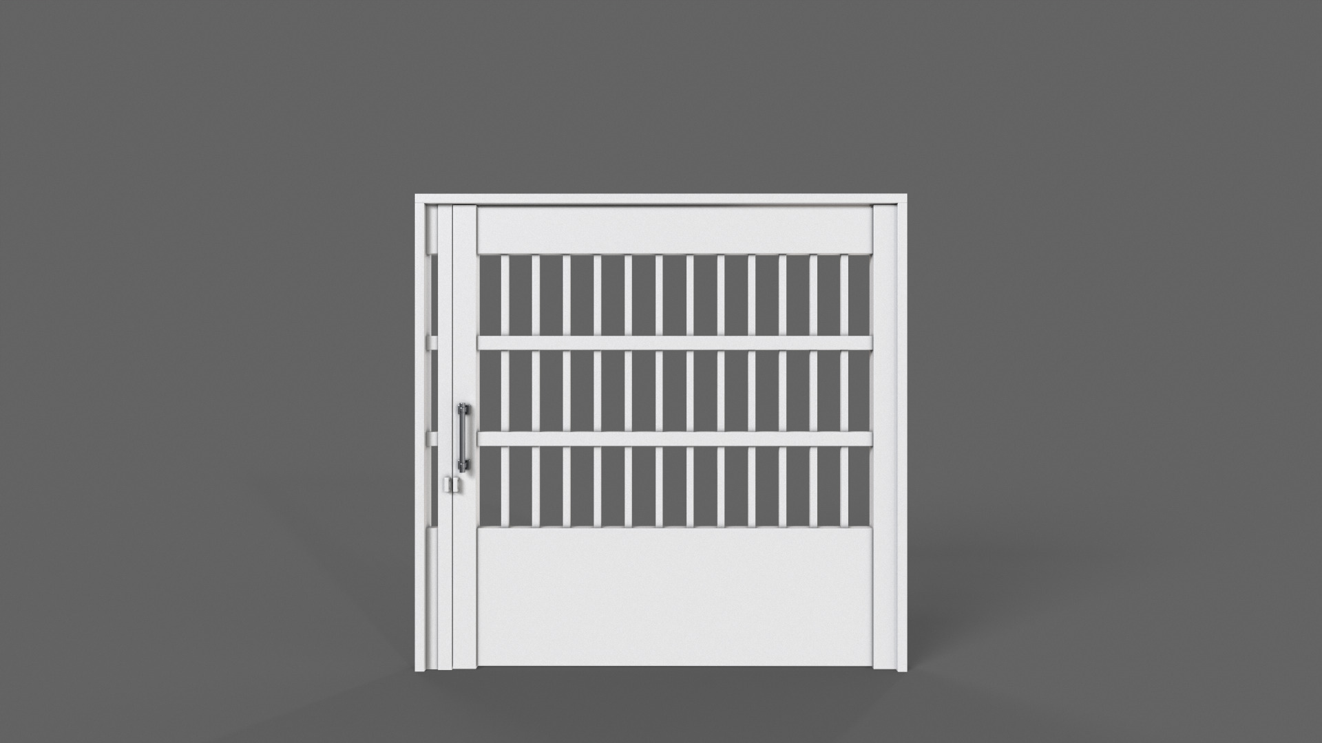 PBR Metal Gate B5 Low-poly 3D model_8