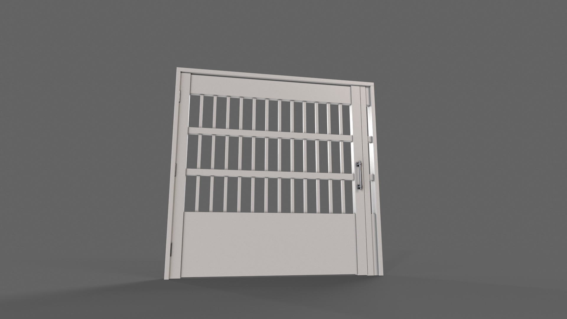 PBR Metal Gate B5 Low-poly 3D model_12