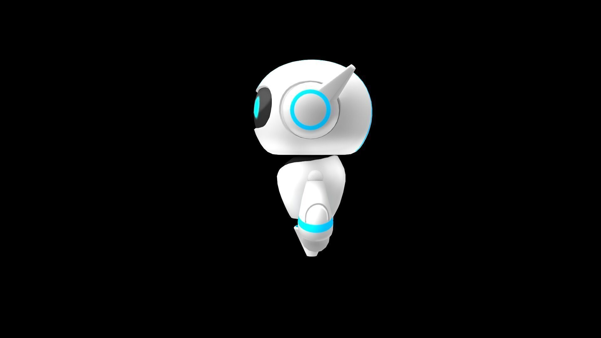  low polygon robot with bone binding Low-poly 3D model_2