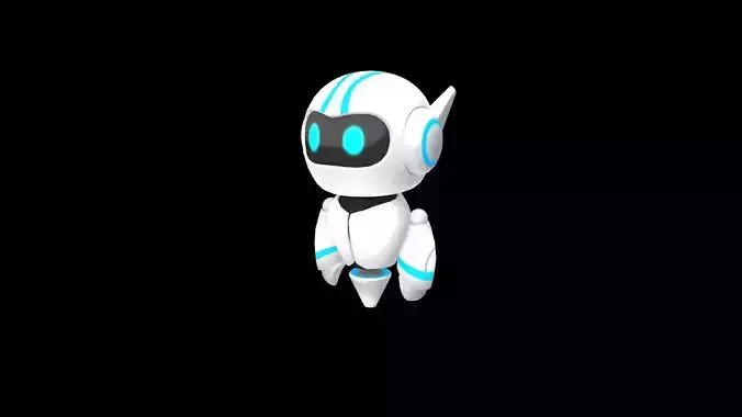  low polygon robot with bone binding Low-poly 3D model