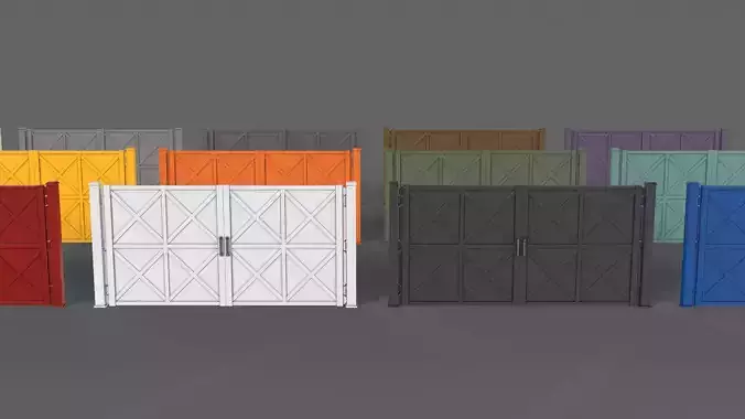 PBR Metal Gate C1 Low-poly 3D model