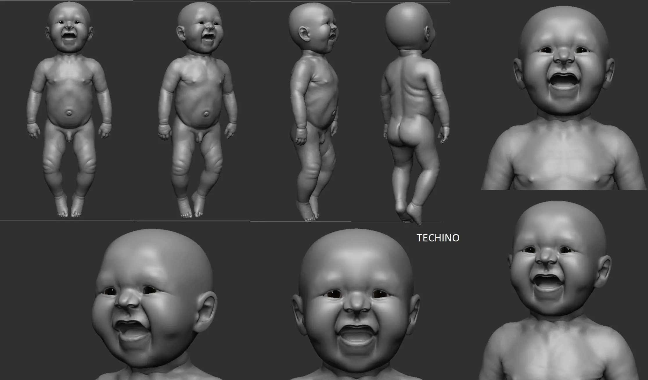 realistic smiling baby 3d print 3D print model_0