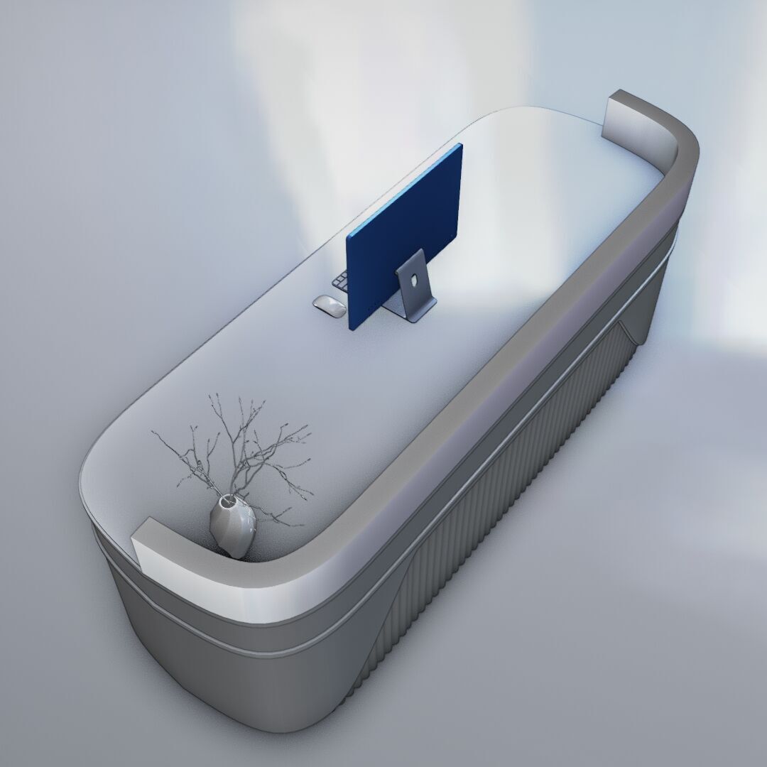 Reception desk 9 Low-poly 3D model_9