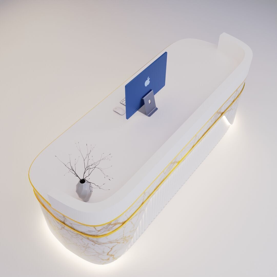 Reception desk 9 Low-poly 3D model_8