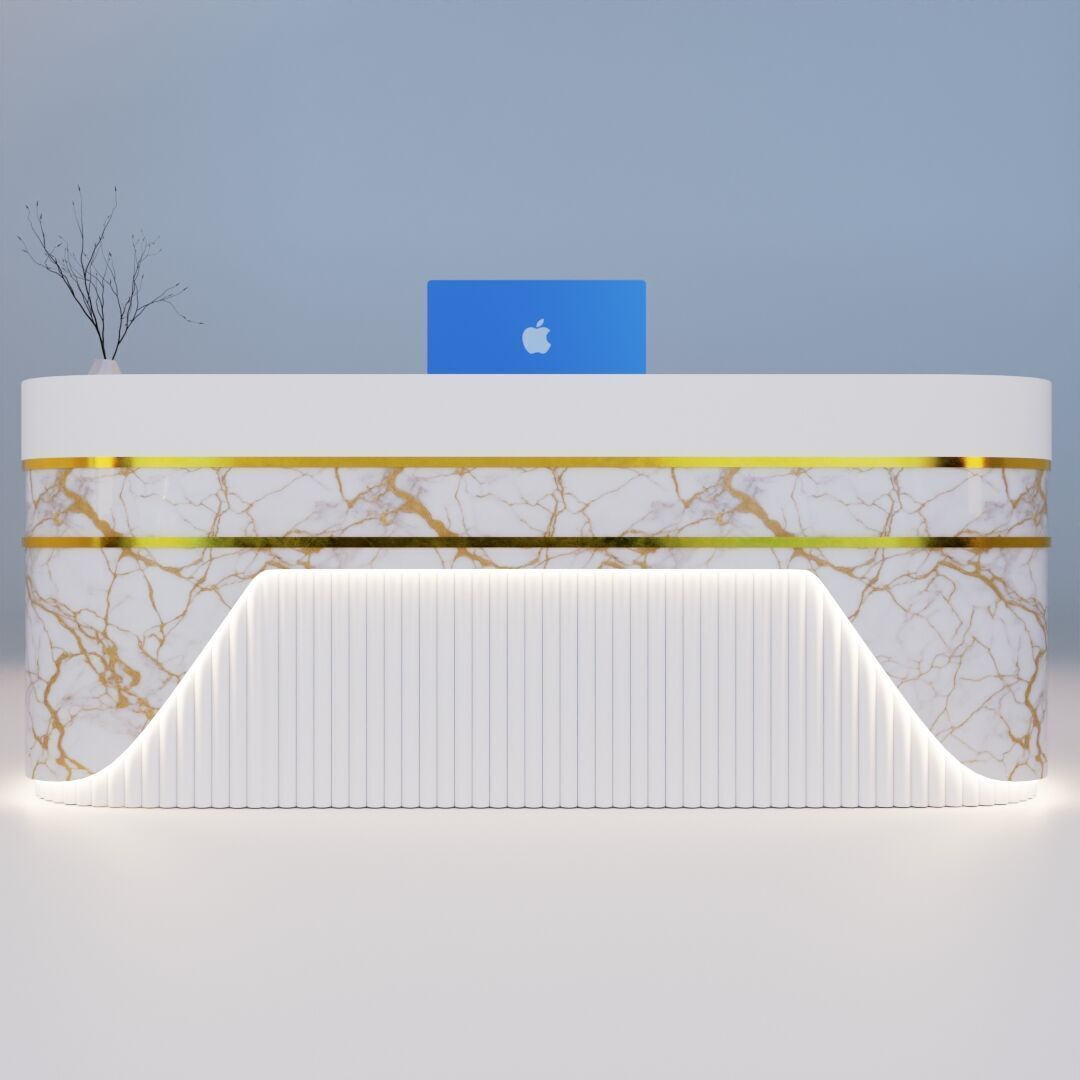 Reception desk 9 Low-poly 3D model_5