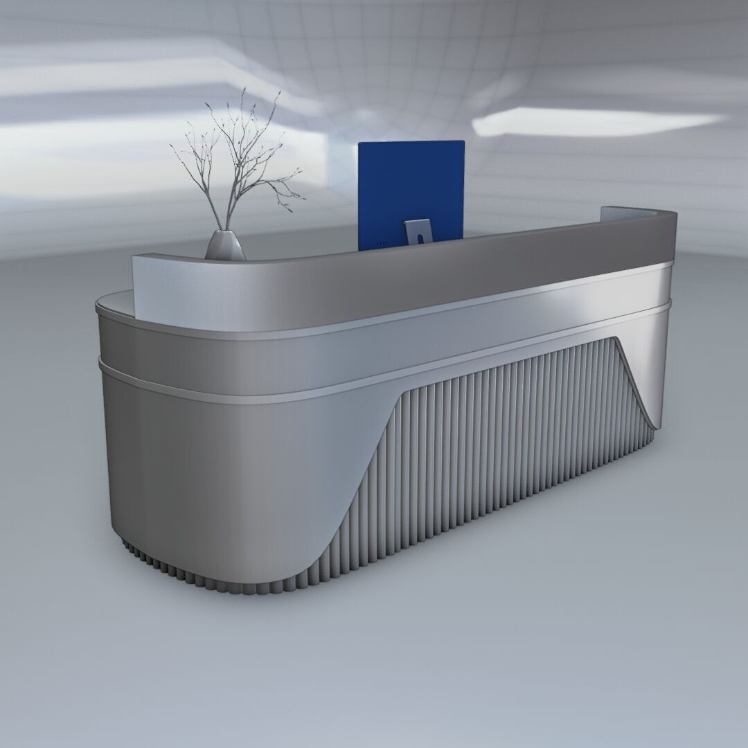 Reception desk 9 Low-poly 3D model_1