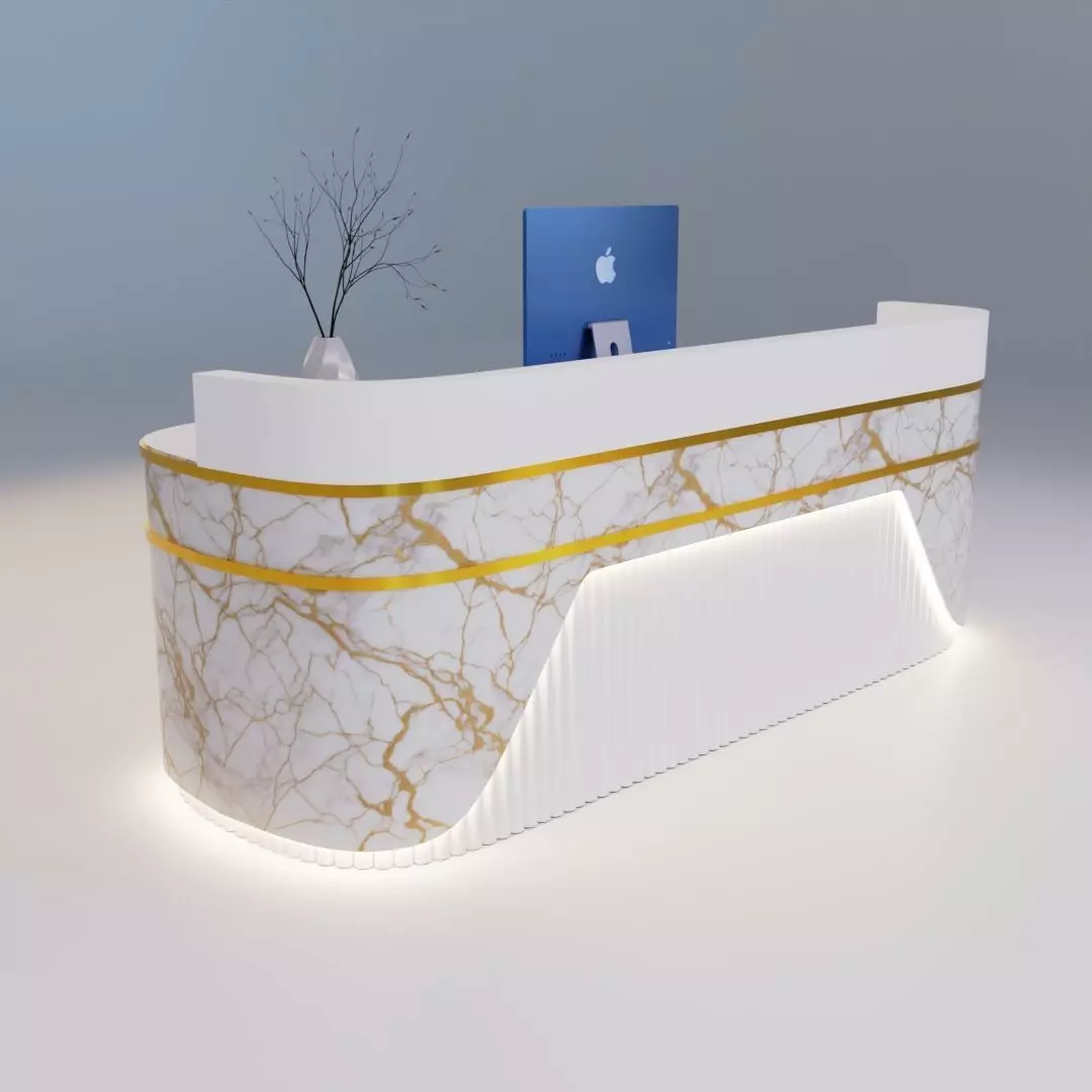 Reception desk 9 Low-poly 3D model_0