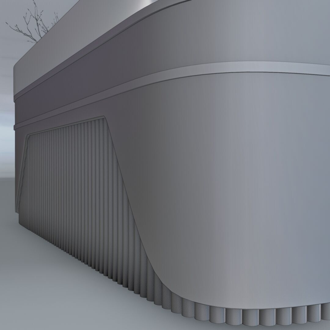 Reception desk 9 Low-poly 3D model_3