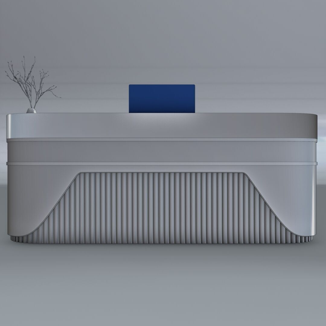Reception desk 9 Low-poly 3D model_4