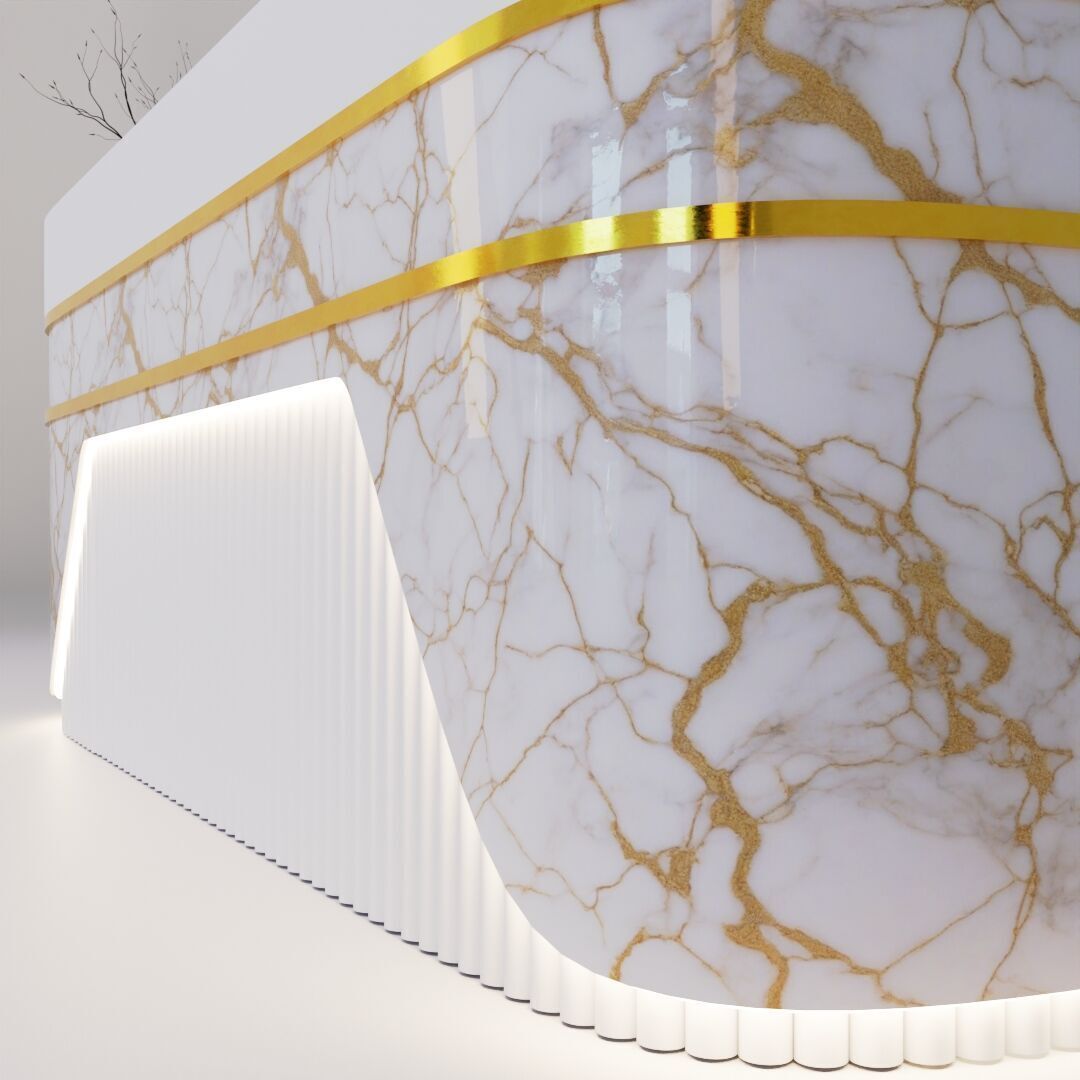 Reception desk 9 Low-poly 3D model_2