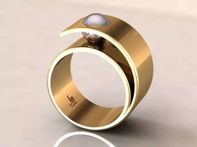 fingerring pearls Free 3D print model