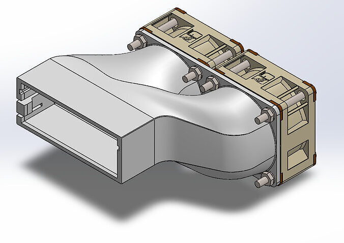 Tesla duct for 2x 40x40xXX fan 3D print model