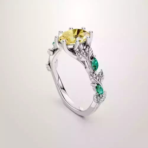 Floral Engagement Wedding Ring for Women 9