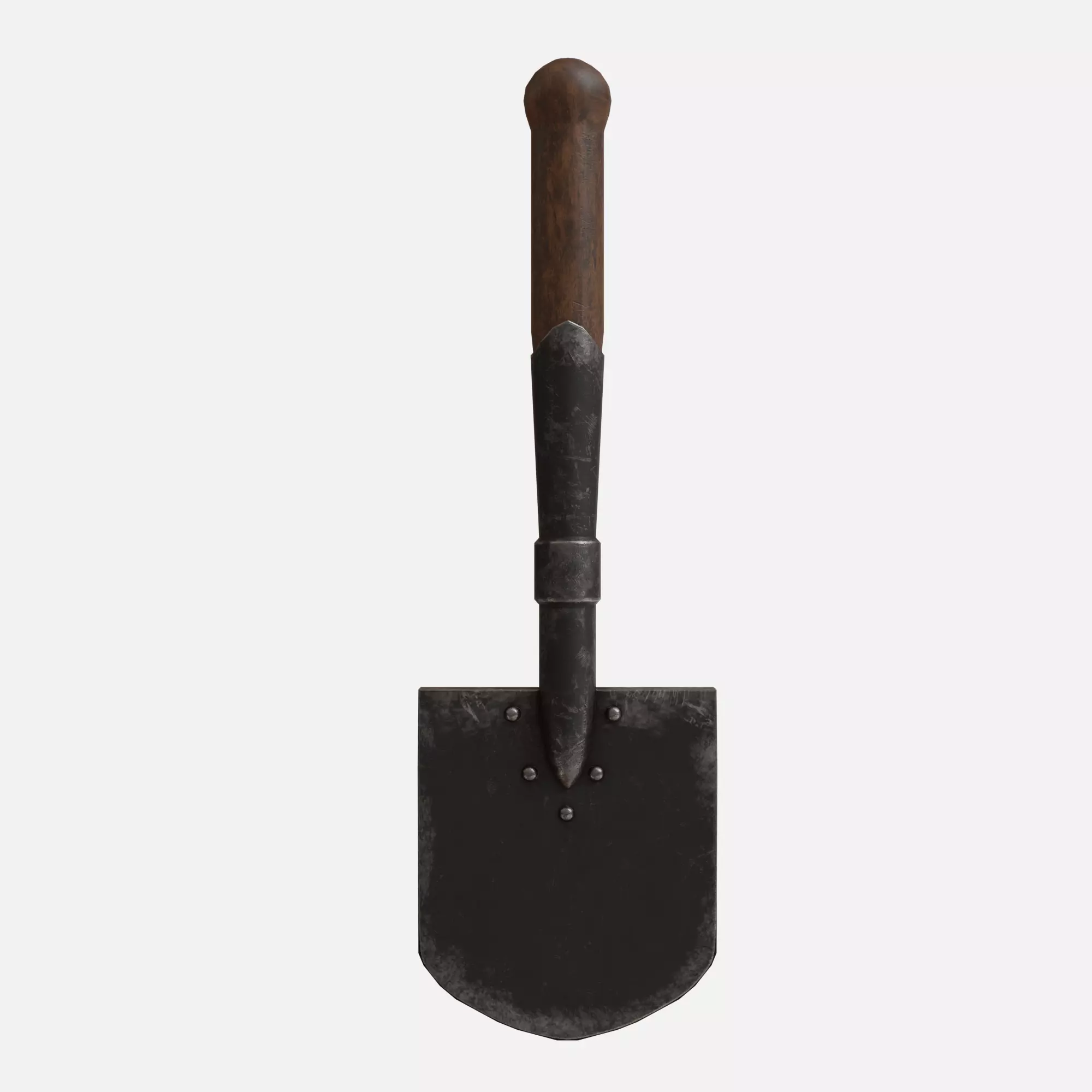 Sapper shovel  Low-poly 3D model_0