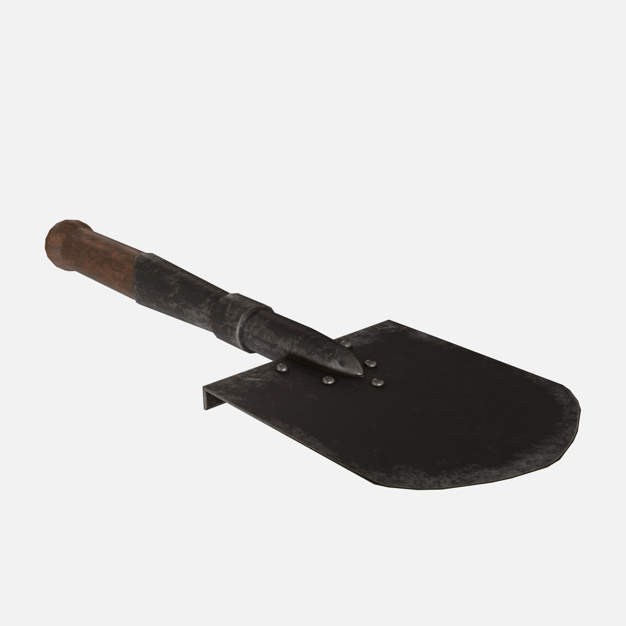 Sapper shovel  Low-poly 3D model_2
