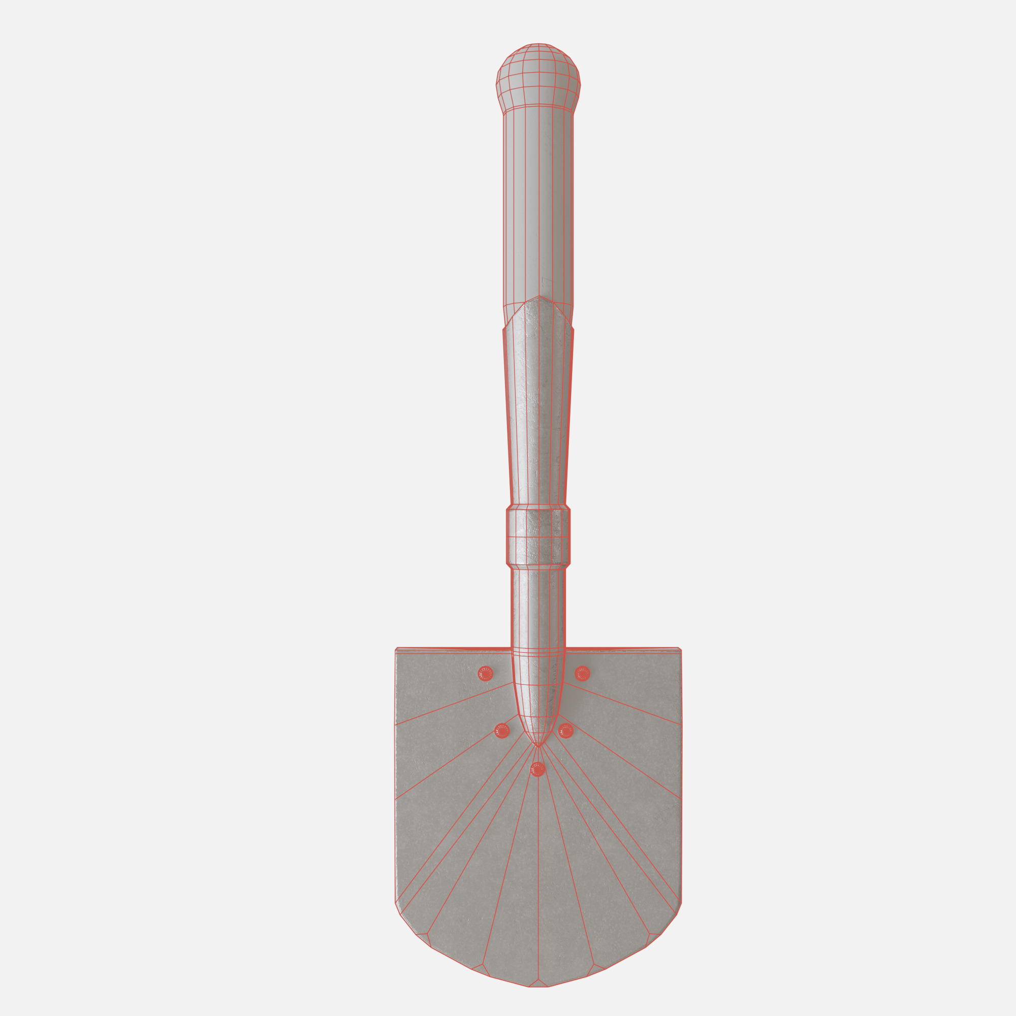 Sapper shovel  Low-poly 3D model_6