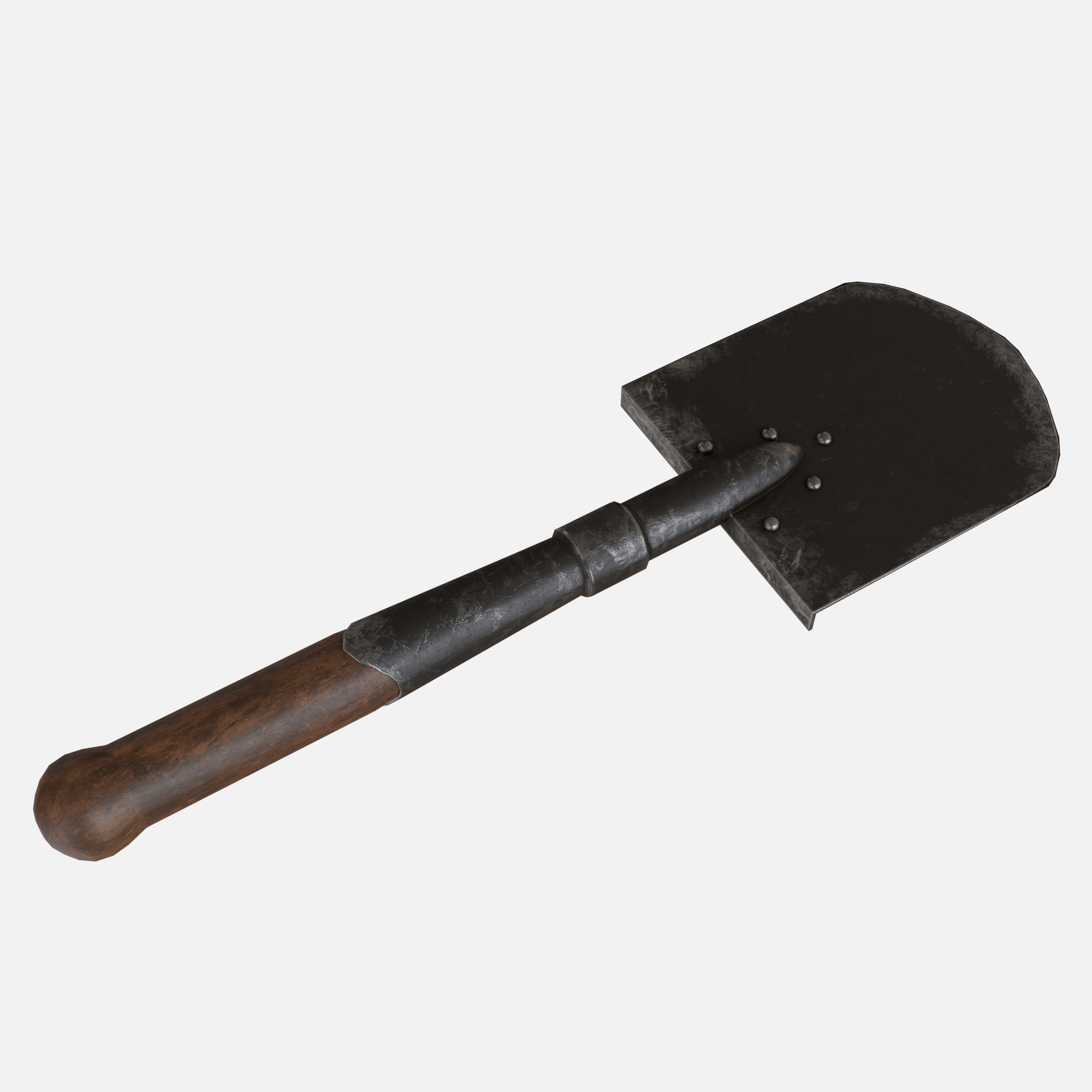Sapper shovel  Low-poly 3D model_4