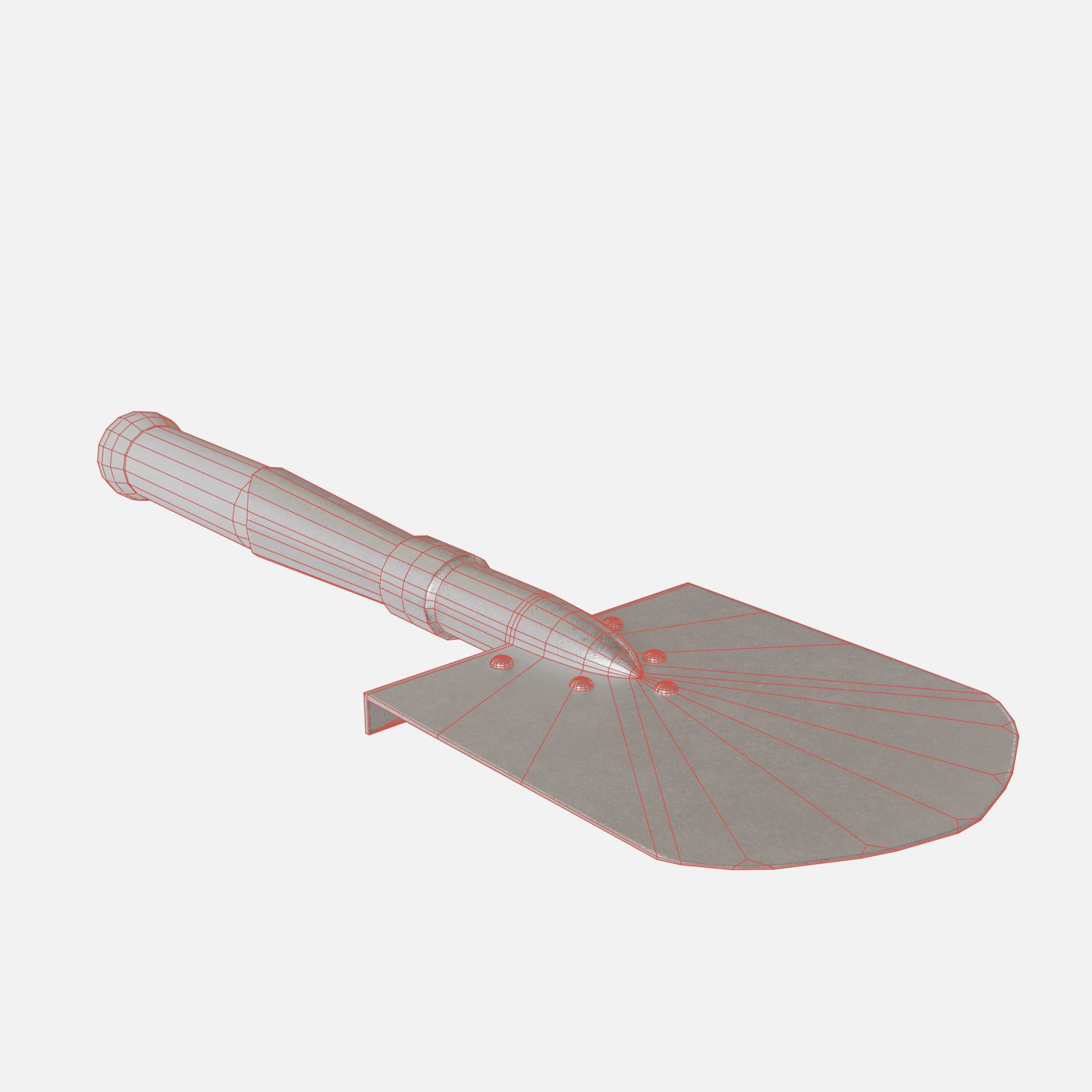 Sapper shovel  Low-poly 3D model_7