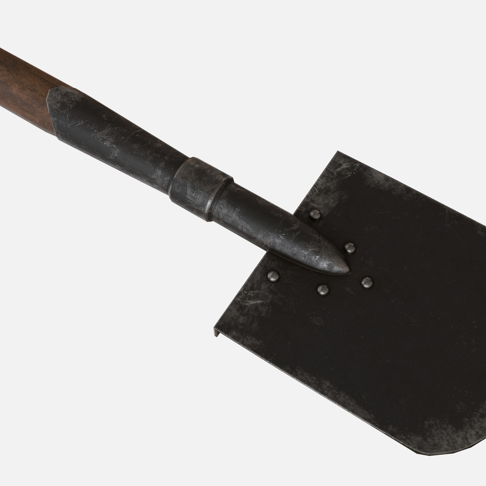 Sapper shovel  Low-poly 3D model_5