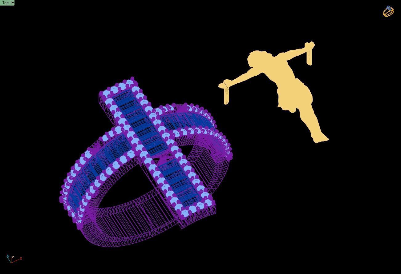 Custom Jesus Cross Ring With Baguette Diamonds - Religion Ring 3D print model_13