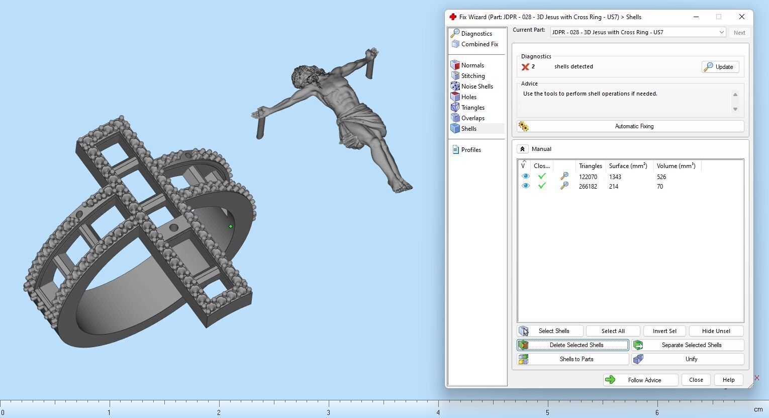 Custom Jesus Cross Ring With Baguette Diamonds - Religion Ring 3D print model_15