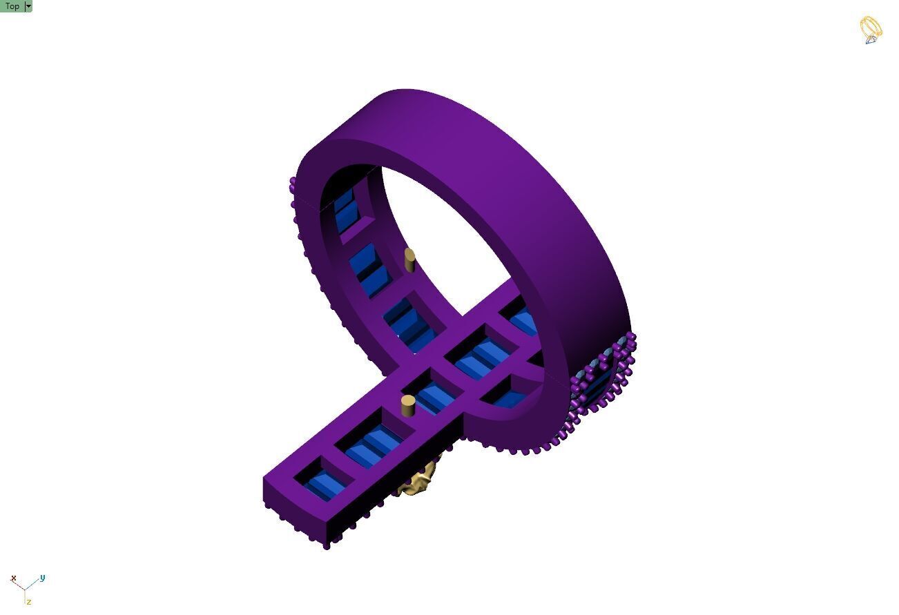 Custom Jesus Cross Ring With Baguette Diamonds - Religion Ring 3D print model_11