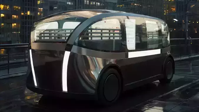 Self-Driving Taxi Shuttle 3 3D model