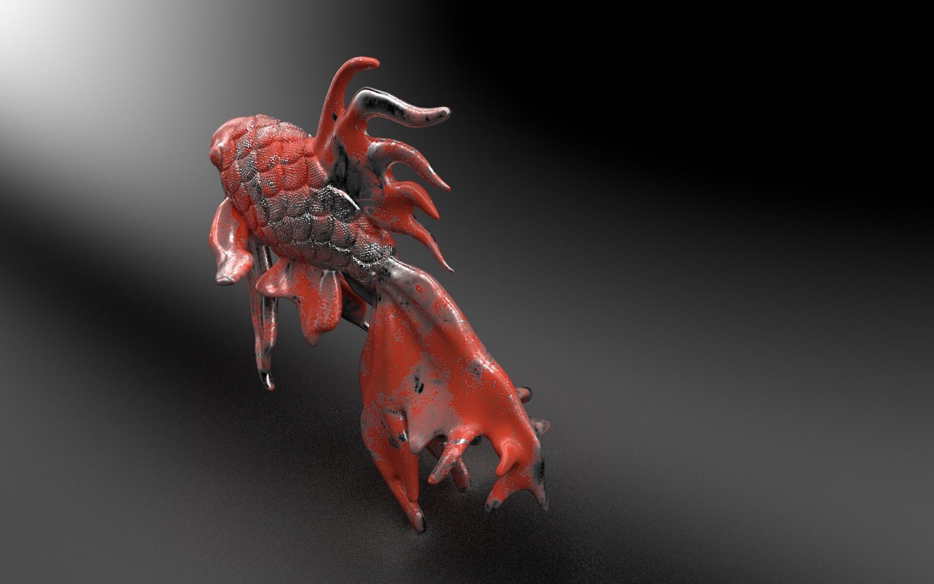 UV UNwrapped Textured Fish Model 3D print model_3