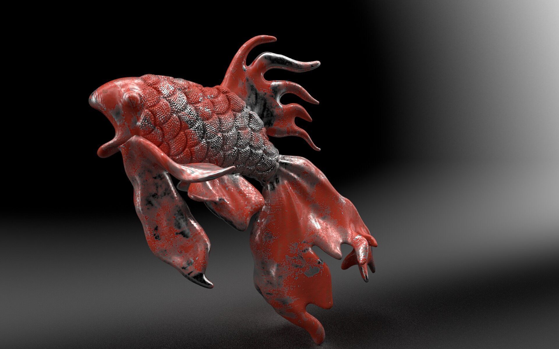 UV UNwrapped Textured Fish Model 3D print model_1