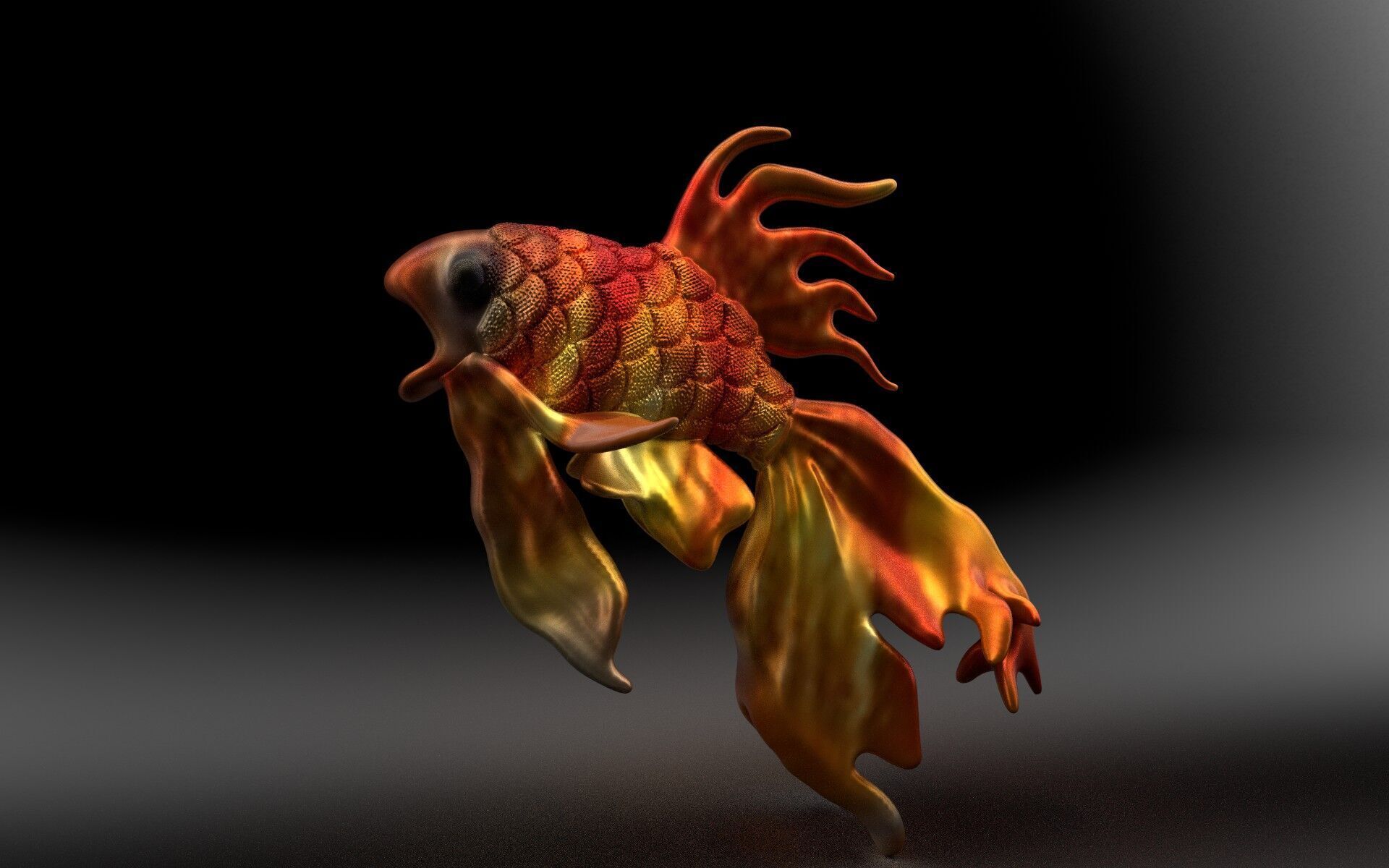 UV UNwrapped Textured Fish Model 3D print model_4