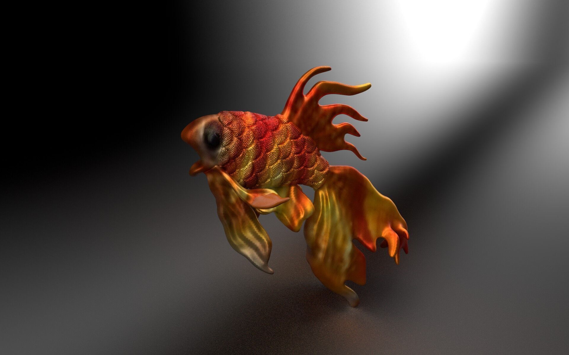 UV UNwrapped Textured Fish Model 3D print model_8